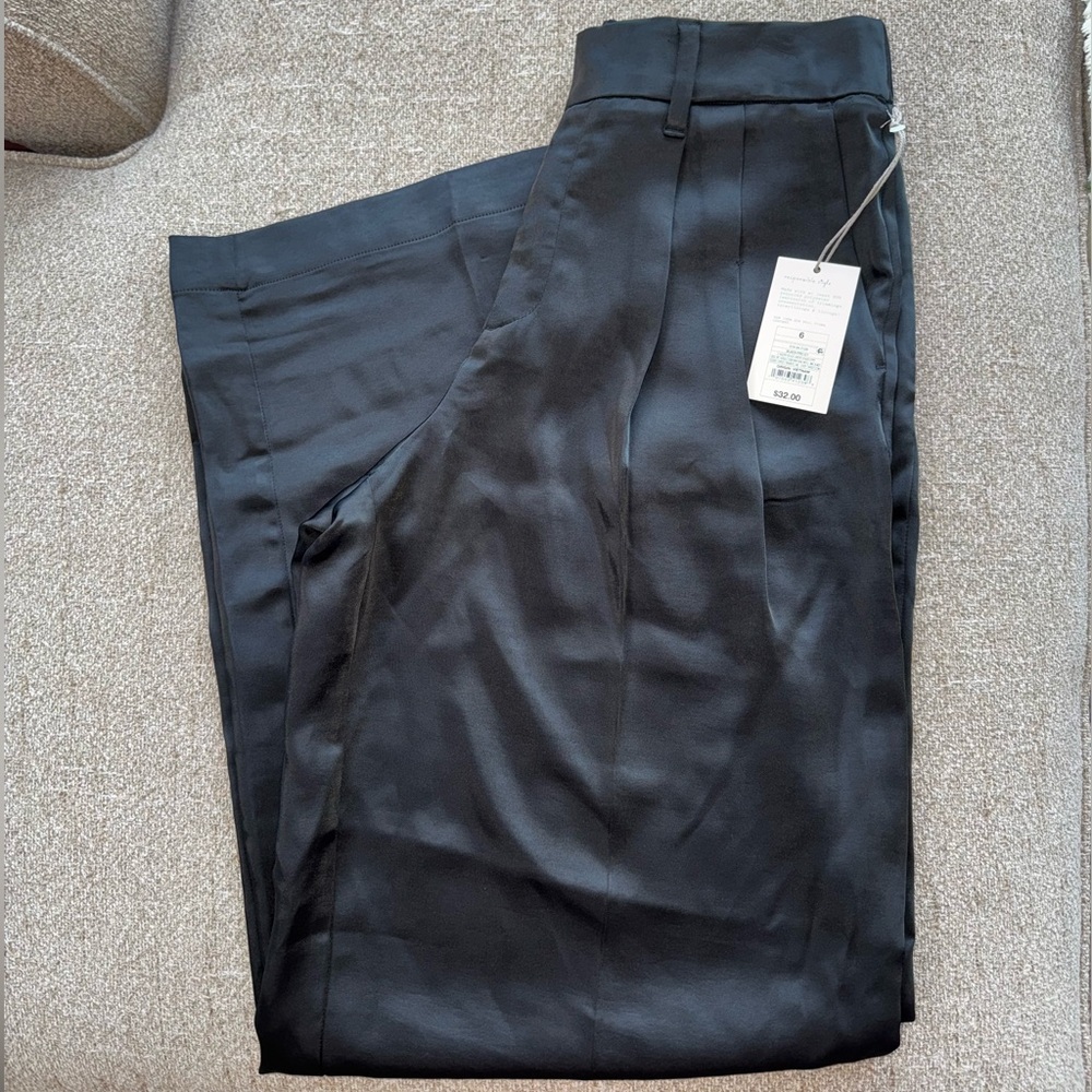 A New Day Black Satin Trousers